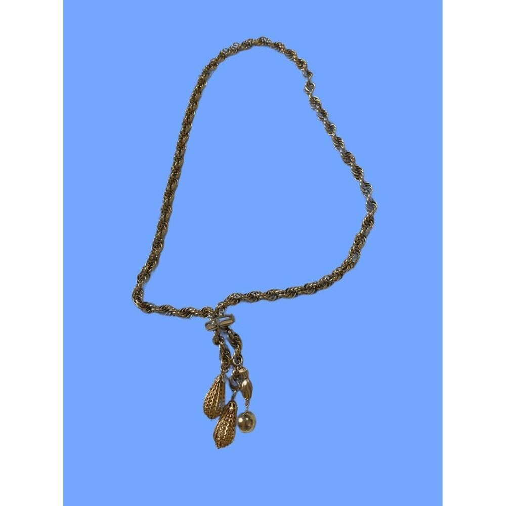 Exquisite Gold-Tone Twisted Rope Chain Necklace